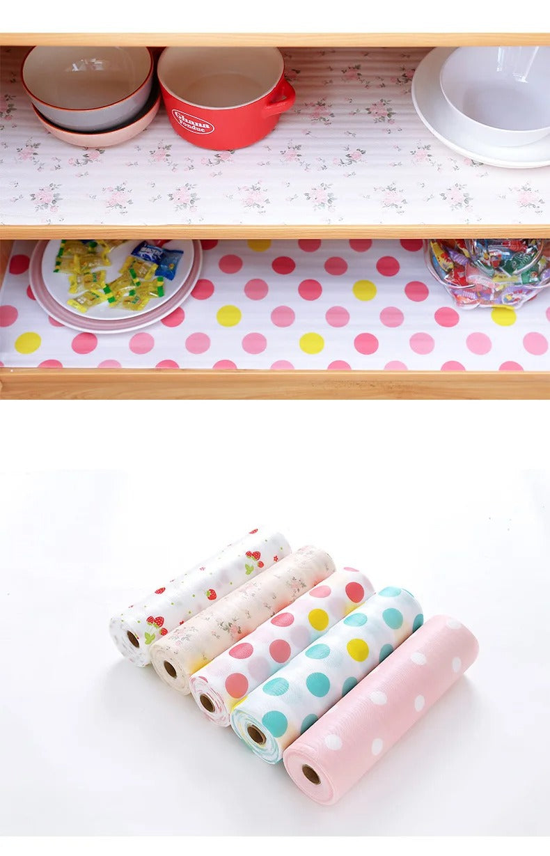 Kitchen Polka Foamic Sheet – Waterproof & Oil Resistant Decorative Cover for Walls and Counters.45x150cm. Random Colors