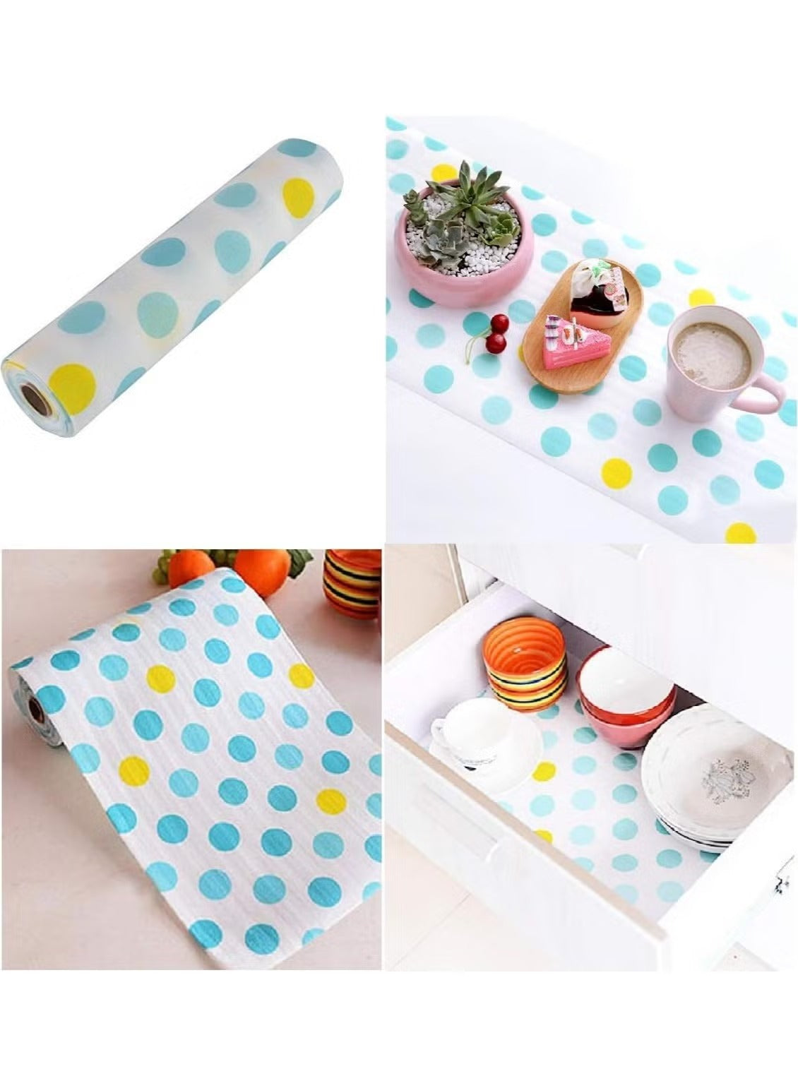 Kitchen Polka Foamic Sheet – Waterproof & Oil Resistant Decorative Cover for Walls and Counters.45x150cm. Random Colors
