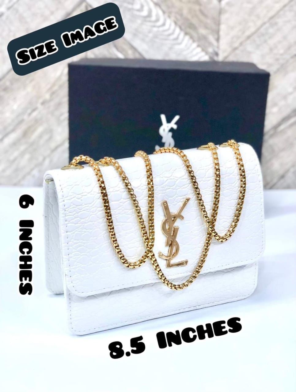 Premium Croc-Embossed Vegan Leather Crossbody Bag with Elegant Gold-Tone Chain Strap and Iconic Signature Hardware ( black )