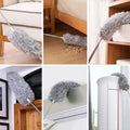 Microfiber Fan Duster | Telescopic Extendable Gray Duster | 360 Flexible Dirt & Dust Duster For Home Office Use | Micro Fiber Duster